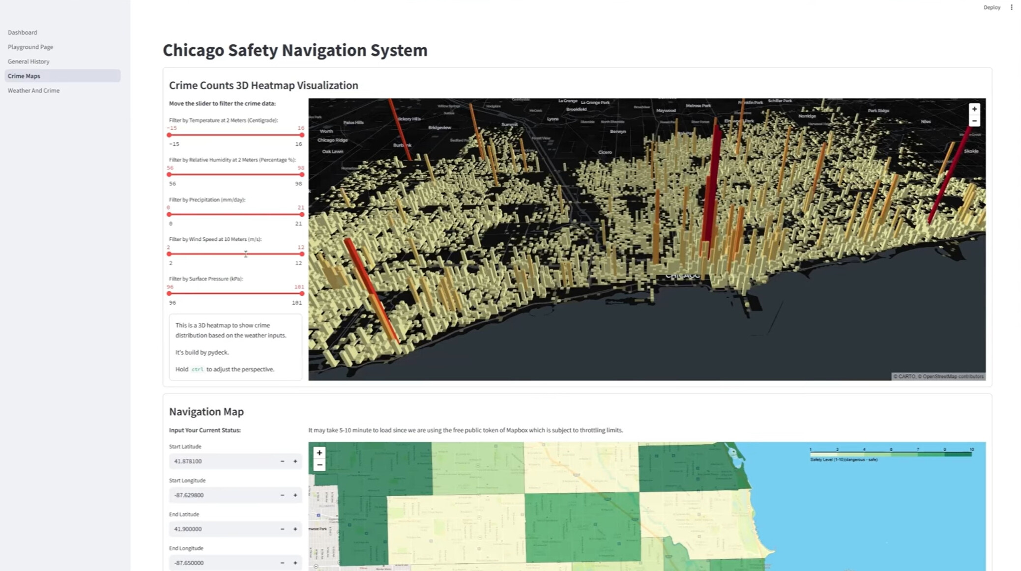 Chicago Dashboard Interface